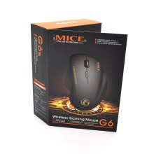 Миша бездротова iMICE G6, 6 кнопок, 800/1200/1600 DPI, 2.4GHz, 10м, живлення 1xAA, Red, Color Box, Q60