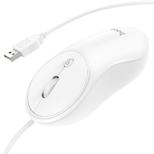 Миша дротова HOCO GM13W, 1000 DPI, White, Box