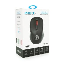 Миша бездротова iMICE W-718, 6 кнопок, 800/1200/1600 DPI, 2.4GHz, Bluetooth, 10м, Rechargable, Pink