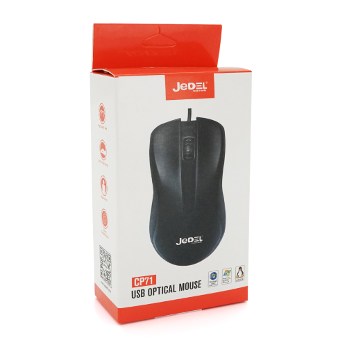Миша дротова JEDEL CP71, 1000 DPI, Black