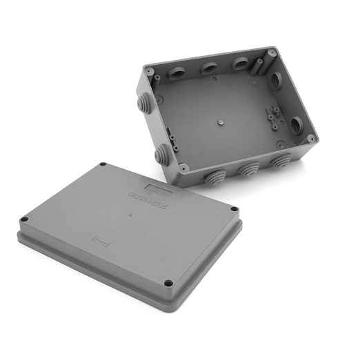 Коробка розподільна, зовнішня PIPO Р80, 200х155х80мм, IP54, пластик, 10 гермовводів, сіра, Q18