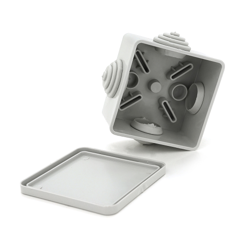 Коробка розподільна СOURBI, 65х65х40мм, з кабельними вводами, IP54, негорюча, сіра (32-21003-656)