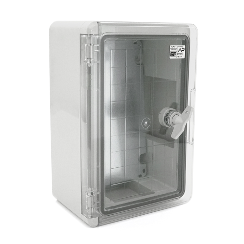 Бокс міцний HOROZ, з ABS пластику, з монтажною панеллю, з прозорими дверцятами, IP65 (YT31626)