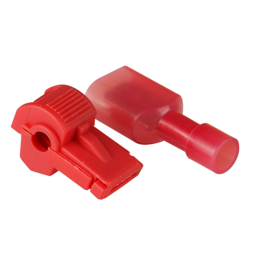 Клеми швидкого монтажу Voltronic, T-подібні, обтискні, 105C, 10A/600V, Red (T1+MDFN1.25-250)