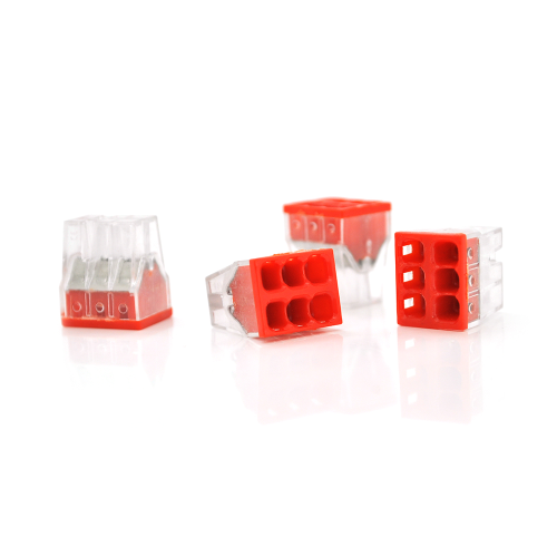 Самозатискна клема Voltronic, аналог WAGO К773-206, 6-pin, прозоро-червона