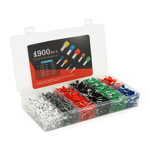 Набір клем/ наконечників Voltronic, E0508w, E7508g, E1008r, E1508bl, E2508b, E4009g, E6012r, 1900шт, у боксі (YT-39414)