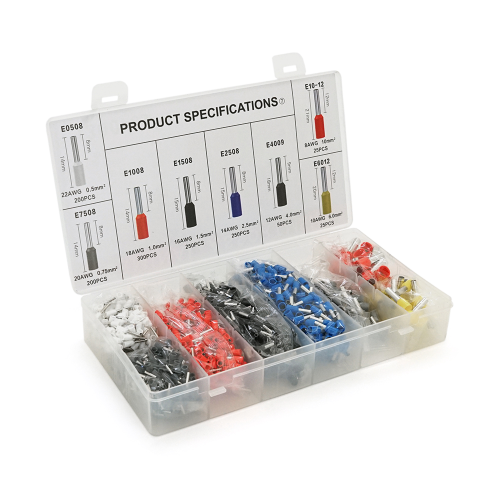 Набір клем/наконечників Voltronic, E0508, E2508, E1008, E1508, E4009, E7508, E1012, E6012, 1300шт, у боксі (YT-39478)