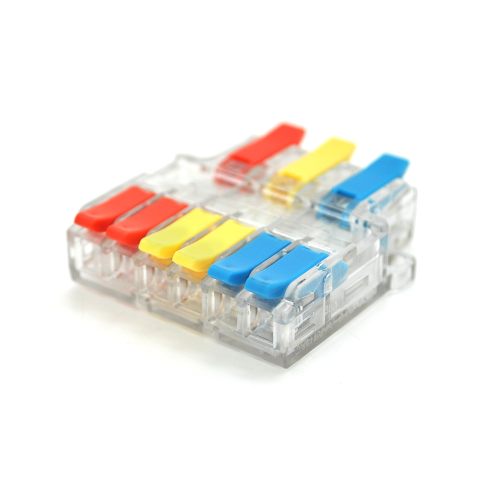 Клемна колодка з натискними затискачами Voltronic LT-633, для розподільних коробок, 3х6-дроти, 450V/32A, прозора