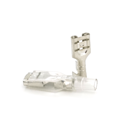 Клема F2 мама, 6.3 мм, дріт 0.5-2.5, ізольована, латунь, c силиконовим ковпачком, 100шт в упаковці, ціна за упаковку