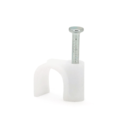 Скоби 9мм для кріплення кабелю (100 шт / уп) білі