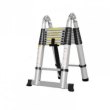 Телескопічні сходи 2.5м подвійні 6+6 ступенів, нержавіюча сталь, до 150кг, ширина 45см, вага 17.38кг, Box