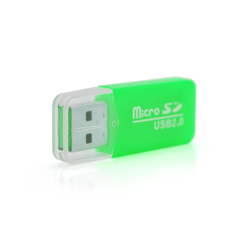 Кардрідер універсальний MERLION CRD-1GR, TF/MicroSD, USB 2.0, Green, OEM, Q1500