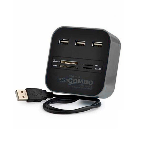 Хаб-кардрідер універсальний Voltronic CUB3, 3 порти, Black, Блістер