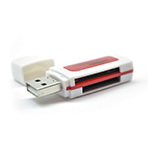 Кардрідер універсальний MERLION CRD-5RD, 4в1, TF/MicroSD, USB 2.0, RED, OEM, Q50