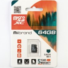 Карта пам'яті Mibrand, 64GB, microSDHC, Class 10 UHS-I