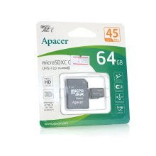 Карта пам'яті Apacer, 64GB, microSDHC, Class 10 UHS-I