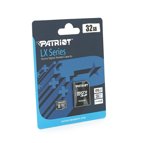 Карта пам'яті Patriot LX, 32GB, microSDHC, Class 10 UHS-I