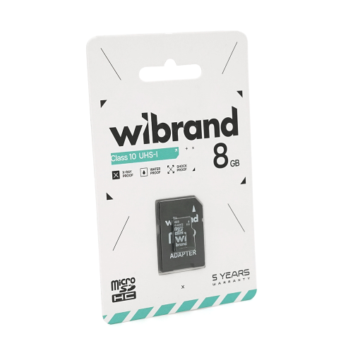 Карта пам'яті Wibrand, 8GB, microSDHC, Class 10 UHS-I
