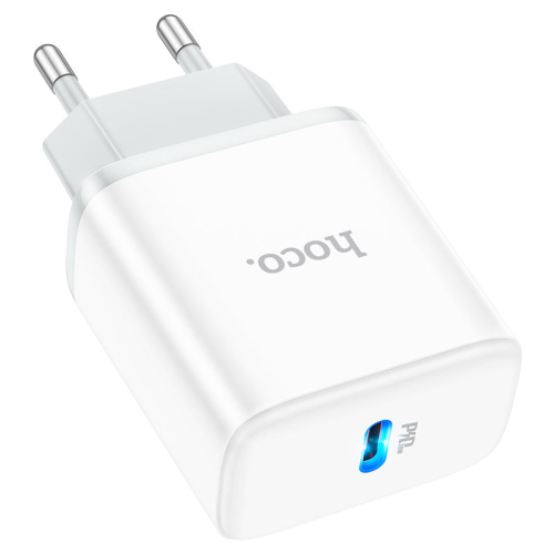 Мережевий зарядний пристрій HOCO C104A, 1xUSB Type-C, PD 20W, White, Box
