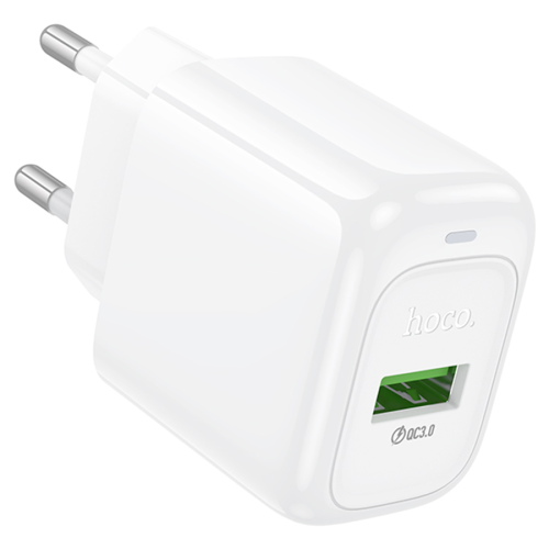 Мережевий зарядний пристрій HOCO CS52A, 1xUSB, 18W, White, Blister