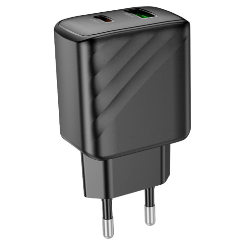 Мережевий зарядний пристрій HOCO CS23A, USB Type-C/USB, 30W, Black, Box