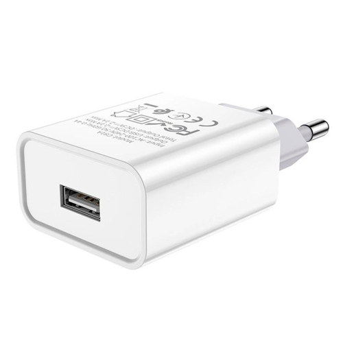 Мережевий зарядний пристрій HOCO C72A, 1xUSB, 2.1A, White, Blister