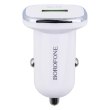 Автомобільний зарядний пристрій Borofone BZ12A Lasting Power + USB Type-C White (BZ12ACW)