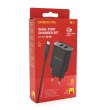 Мережевий зарядний пристрій BOROFONE BN2, 2xUSB, кабель MicroUSB, 2.1A, довжина кабелю 1м, Black, Box