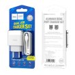 Мережевий зарядний пристрій HOCO C73A, 2xUSB, 2.4A, кабель MicroUSB, довжина кабелю 1м, White, Blister