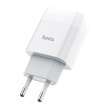 Мережевий зарядний пристрій HOCO C73A, 2xUSB, 2.4A, кабель MicroUSB, довжина кабелю 1м, White, Blister