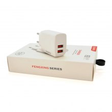Мережевий зарядний пристрій iKAKU KSC-179 FENGXING, 2xUSB, 2.4A, White, Box