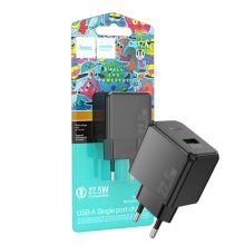 Мережевий зарядний пристрій HOCO CS17A, 1xUSB, 22.5W, Black, Blister