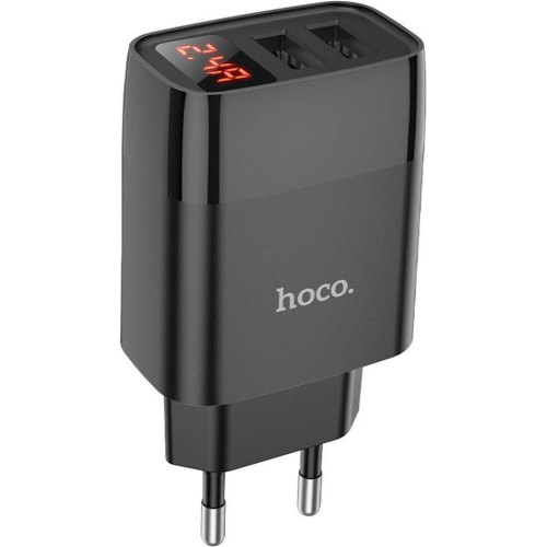 мережевий зарядний пристрій Hoco C86A Illustrious + MicroUSB Black