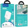 Мережевий зарядний пристрій Hoco C104A Stage + USB Type-C White