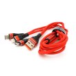 Кабель iKAKU KSC-296 TUOYUAN, USB Type-A to MicroUSB/Lightning/USB Type-C, довжина 1м, Red, BOX