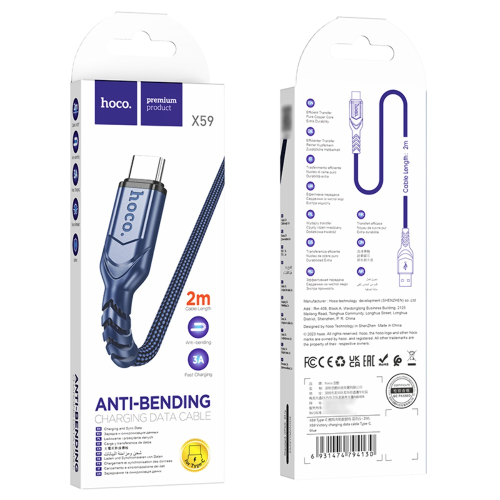 Кабель USB Type-C Hoco X59 Victory USB Type-C 1m Black