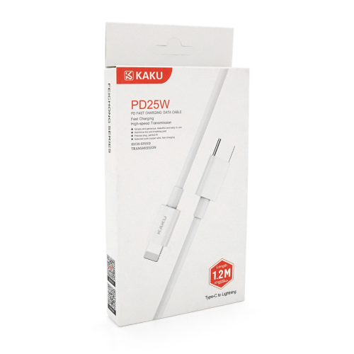 Кабель iKAKU KSC-507 FEICHONG, USB Type-C to Lightning, 3.2А, довжина 1.2м, White, BOX