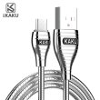 Кабель iKAKU ALLOY series, USB Type-A to MicroUSB, 2.8A, довжина 1м, Silver, BOX