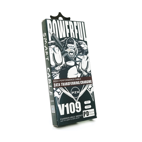 Кабель PZX V-109, USB Type-C to Lightning, 2.1A, довжина 1.2м, Black, BOX