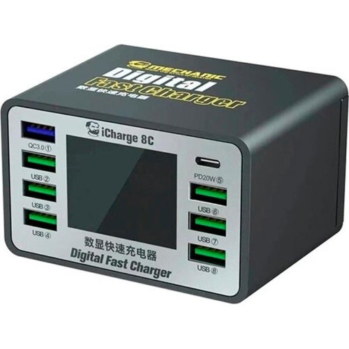 Мережевий зарядний пристрій Mechanic iCharge 8C 50W Gray