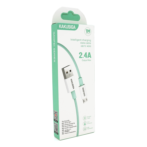 Кабель iKAKU KSC-723 GAOFEI smart charging cable for micro, Green, довжина 1м, 2.4A, BOX