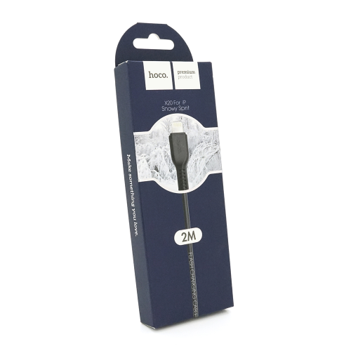 Кабель Hoco X20, USB Type-A to Lightning, 2A, довжина 2м, Black, BOX