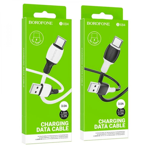 Кабель Borofone BX84, USB Type-A to USB Type-C, 3A, довжина 1м, White, BOX