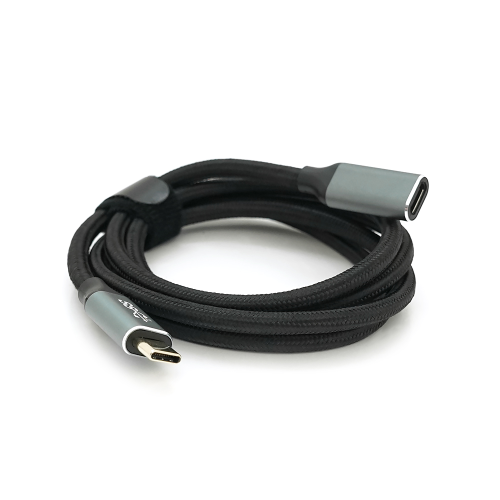 Подовжувач Type-C to Type-C (USB 3.2 GEN2 male to female), обплетення, Black, довжина 1м, підтримка 100W / 10Gbps, 4K60HZ audio / video outpout, BOX