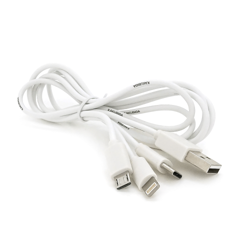 Кабель Lightning / Micro USB / USB Type-C iKAKU USB 2.0 to Lightning / Micro USB / USB Type-C 1m White (KSC-078)