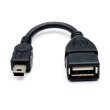 Кабель Voltronic, USB 2.0 Type-A(F) to Mini-B, OTG, 0.1м, чорний