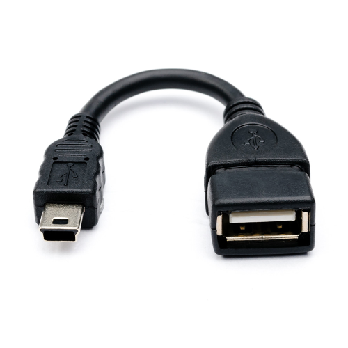 Кабель Voltronic, USB 2.0 Type-A(F) to Mini-B, OTG, 0.1м, чорний