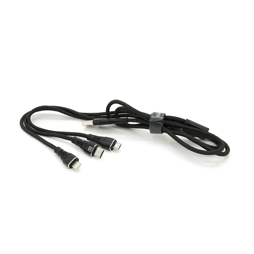 Кабель iKAKU KSC-296 TUOYUAN charging data cable 3 in 1 Micro / Iphone / Type-C, довжина 1м, Black, BOX