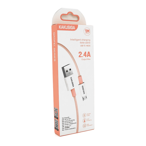 Кабель iKAKU KSC-723 GAOFEI smart charging cable for micro, Pink, довжина 1м, 2.4A, BOX