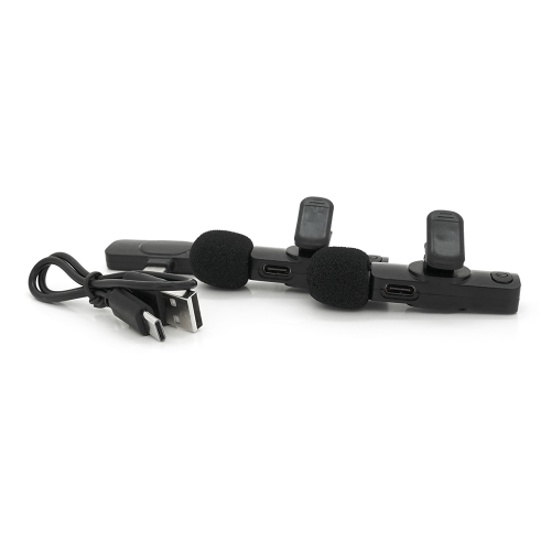 Петличний бездротовий мікрофон NeePho N8+(2шт), роз'єм Type-C, вбудований акумулятор 80 mAh, Black, Box